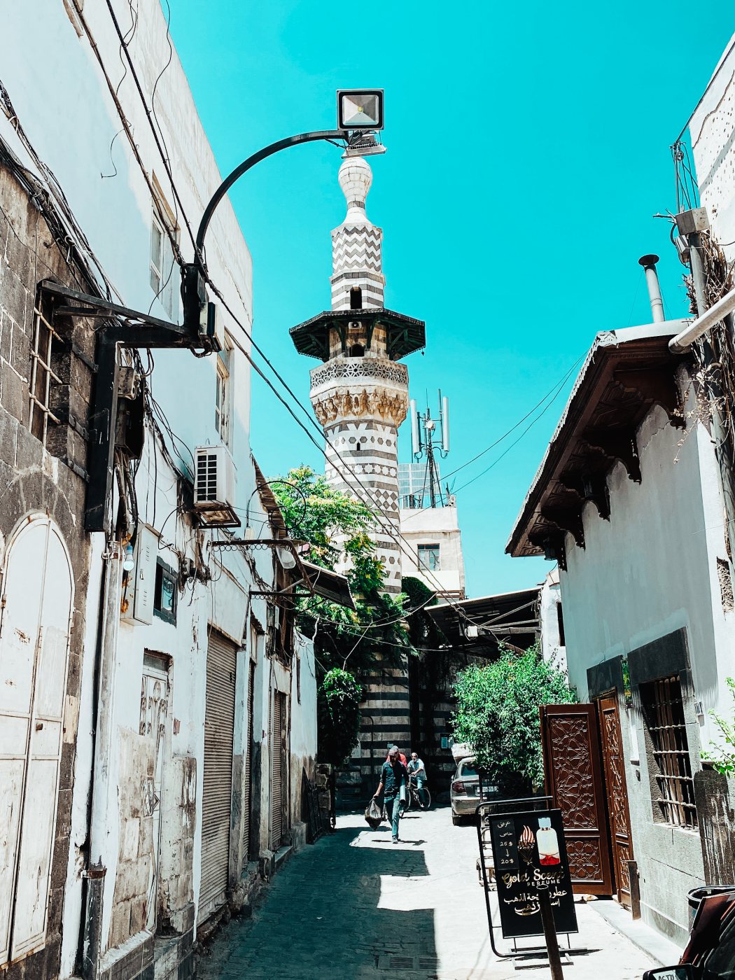 A minaret above the old city, Damascus