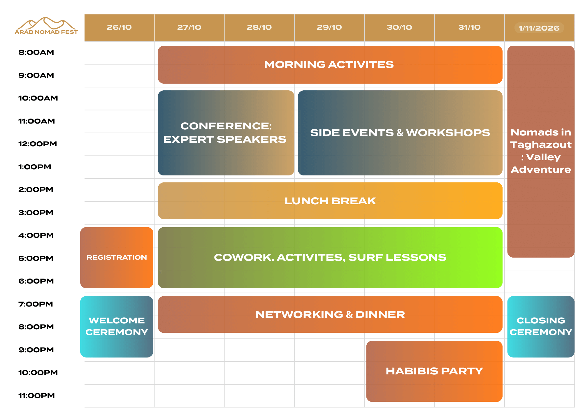 <span class="i18n" data-en="Arab Nomad Fest schedule" data-ar="جدول أرب نوماد فِست">Arab Nomad Fest schedule</span>